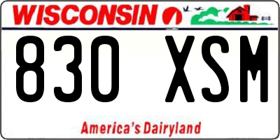WI license plate 830XSM