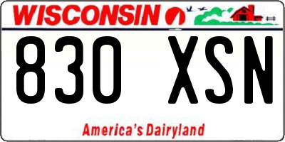WI license plate 830XSN