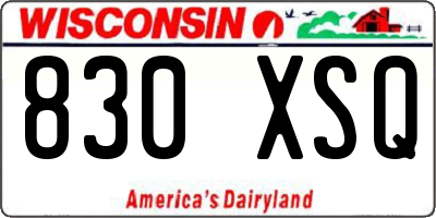 WI license plate 830XSQ