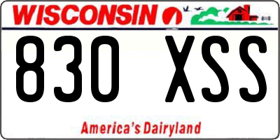 WI license plate 830XSS