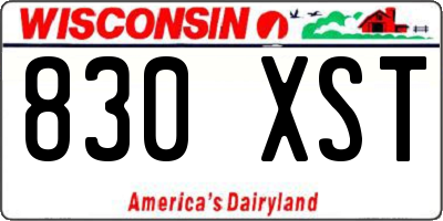 WI license plate 830XST