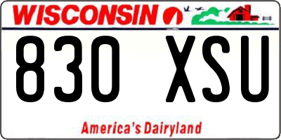 WI license plate 830XSU