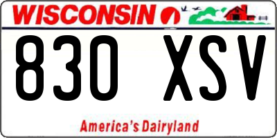 WI license plate 830XSV