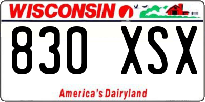 WI license plate 830XSX