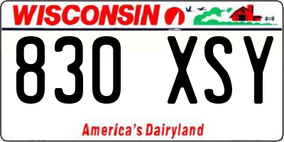 WI license plate 830XSY
