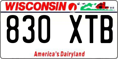 WI license plate 830XTB