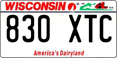 WI license plate 830XTC