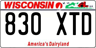 WI license plate 830XTD