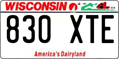 WI license plate 830XTE