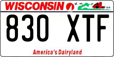 WI license plate 830XTF