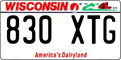 WI license plate 830XTG