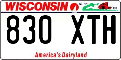 WI license plate 830XTH