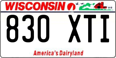WI license plate 830XTI