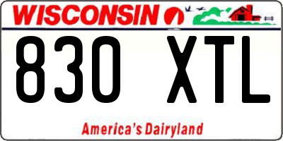 WI license plate 830XTL