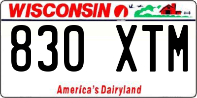 WI license plate 830XTM