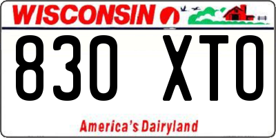 WI license plate 830XTO