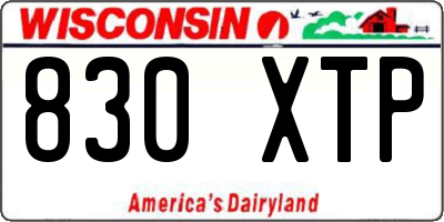 WI license plate 830XTP