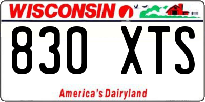 WI license plate 830XTS