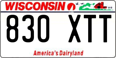 WI license plate 830XTT