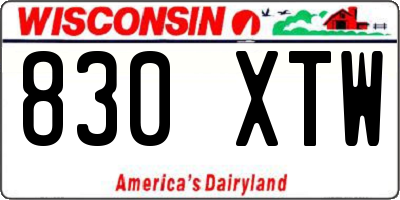 WI license plate 830XTW