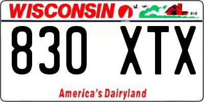 WI license plate 830XTX