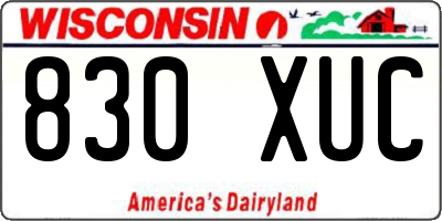 WI license plate 830XUC