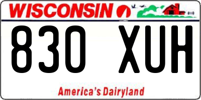 WI license plate 830XUH