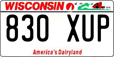 WI license plate 830XUP