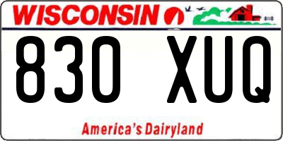 WI license plate 830XUQ