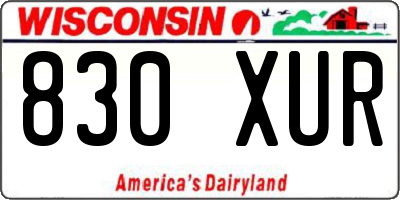 WI license plate 830XUR