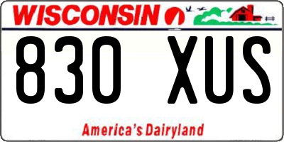 WI license plate 830XUS