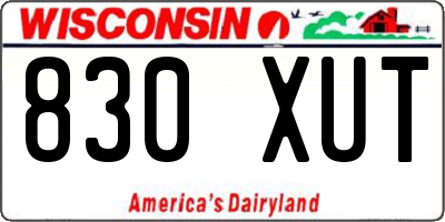 WI license plate 830XUT