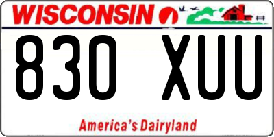 WI license plate 830XUU
