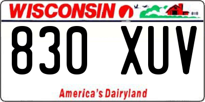 WI license plate 830XUV