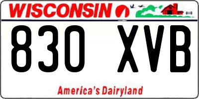 WI license plate 830XVB