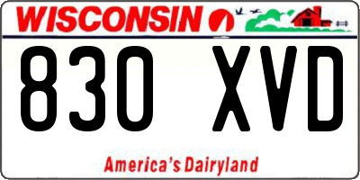 WI license plate 830XVD