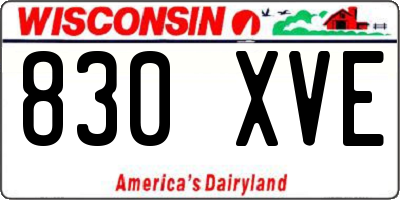 WI license plate 830XVE