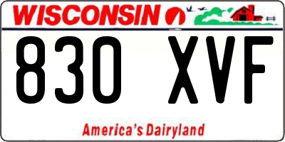 WI license plate 830XVF