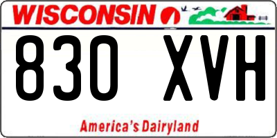 WI license plate 830XVH
