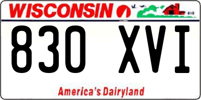 WI license plate 830XVI