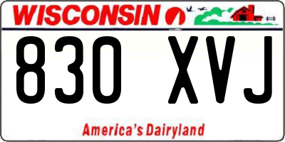 WI license plate 830XVJ