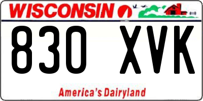 WI license plate 830XVK