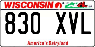 WI license plate 830XVL