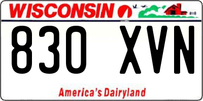 WI license plate 830XVN