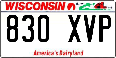 WI license plate 830XVP