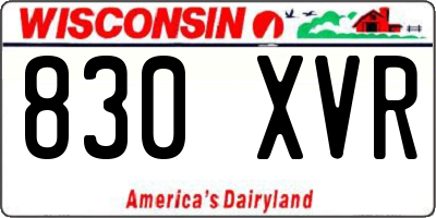 WI license plate 830XVR