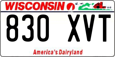 WI license plate 830XVT