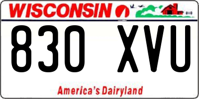 WI license plate 830XVU