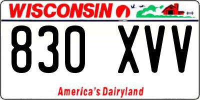 WI license plate 830XVV