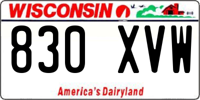 WI license plate 830XVW